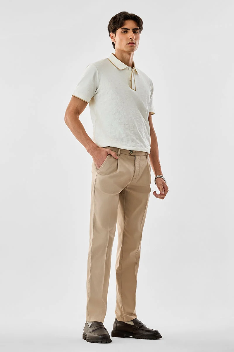 SNITCH Slim Fit Stretch Pleated Trousers